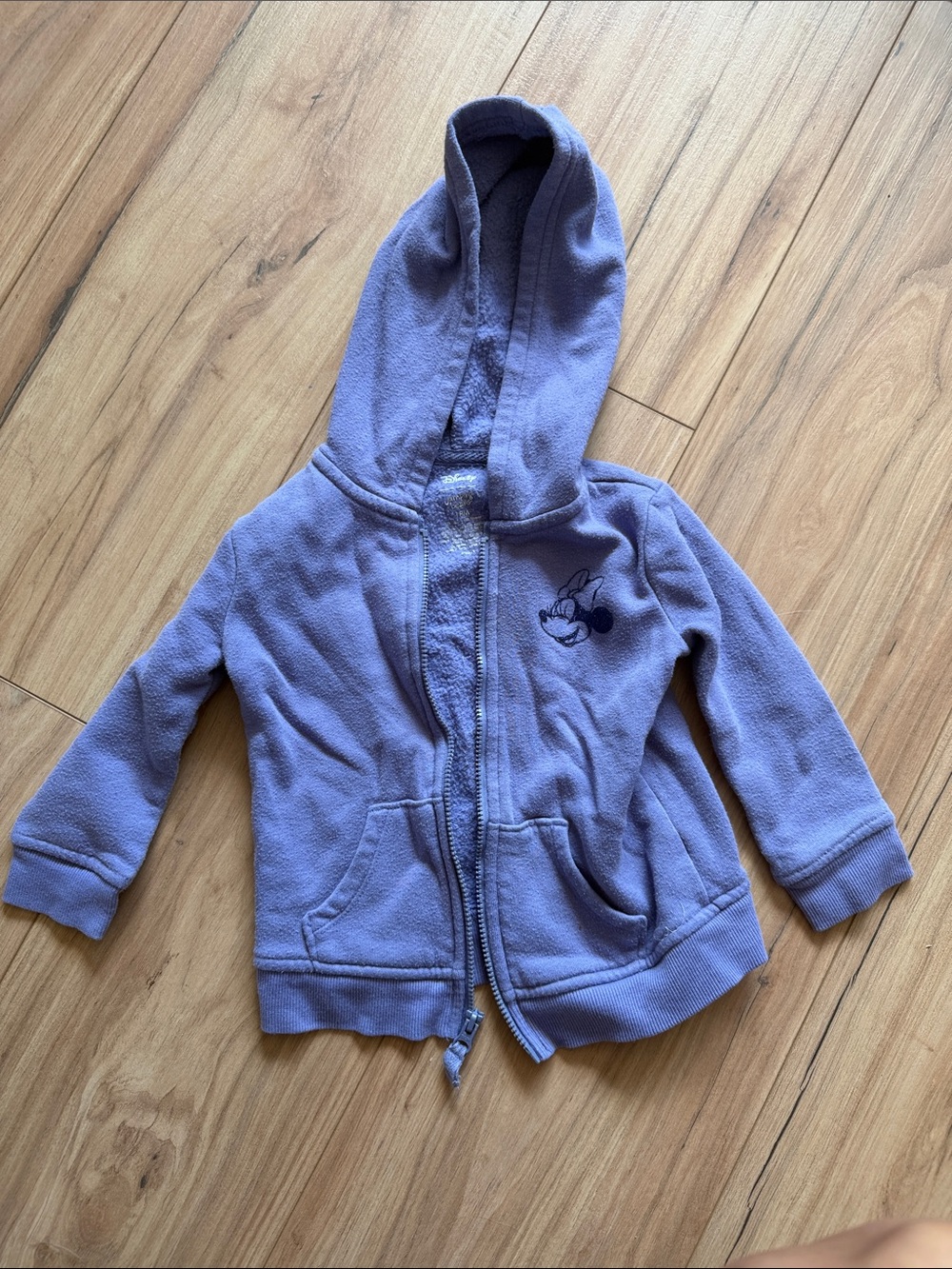 Disney Lavender Girls' Hooded Zip Fleece Sweatshirt with Minnie Accent